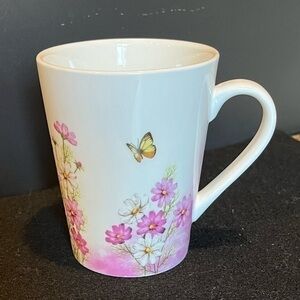 Pink Floral and Butterfly Coffee Mug Cup Japan